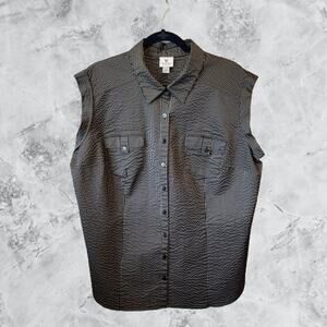 Worthington Size 2X Sleeveless Blouse Black